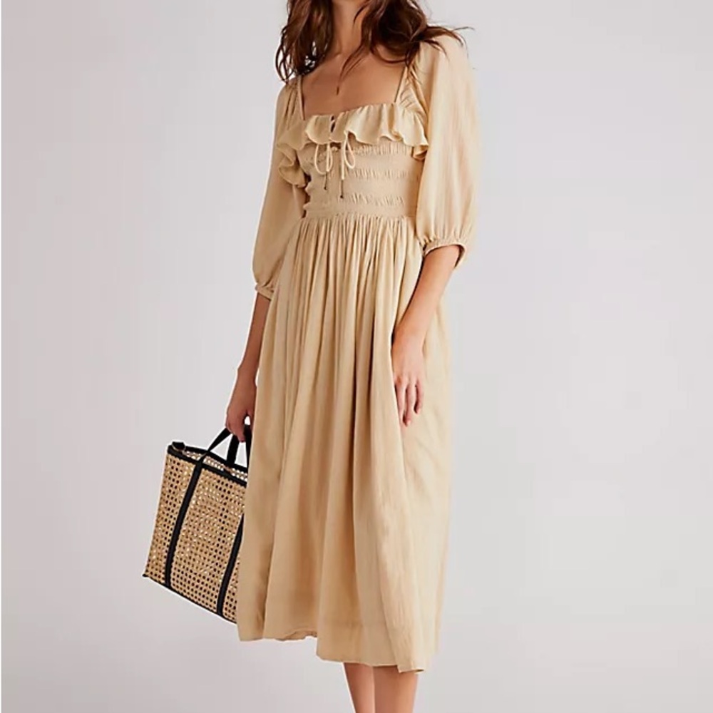 Free People Oasis Midi Dress in color Dessert